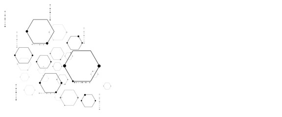 Vector simple Hexagon elements. Vector illustration for medicine, technology or science design