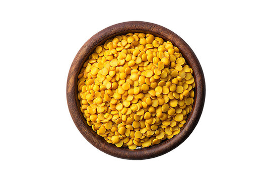 Toor Dal Isolated on White and Transparent Background PNG Image.
