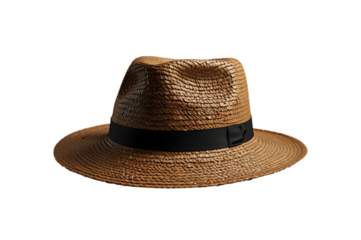 Straw hat isolated on transparent background
