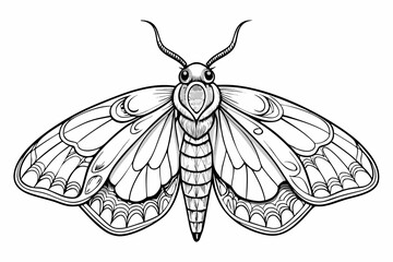 coloring page line art the moth black vector