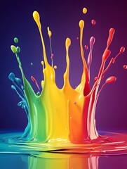 Vibrant color splash in abstract motion