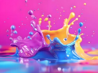 Vibrant paint splash in a dynamic color palette
