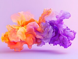 Vivid color explosion in abstract paint splash