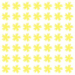 Yellow flower seamless pattern on white background