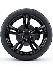 Obraz premium PNG Black car vehicle wheel white background