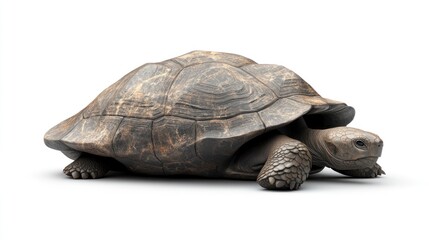 Obraz premium Giant tortoise on white background, 3D rendering, wildlife