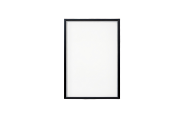 Minimalist black picture frame isolated on a white background, perfect for artwork or photo display. Clean and modern design element. Ai generative