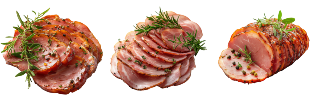 Deliciously sliced ham platter kitchen food photography rustic style