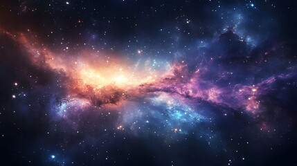 Fototapeta premium Colorful Nebula in the Cosmic Expanse
