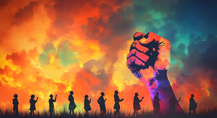 Juneteenth holiday or June Teenth commemorating the end of slavery as a Social justice concept or Emancipation Day representing freedom and equal rights celebration