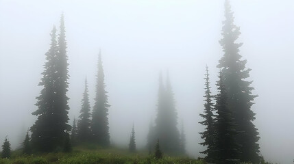 Misty mountain forest