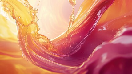 Obraz premium A vibrant fluid splash of colorful liquid in motion appears