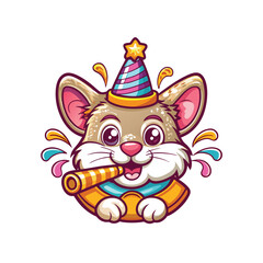 Create a whimsical New Year's illustration featuring playful planets, stars, and a celebratory atmosphere.  Include festive elements and vibrant colors.