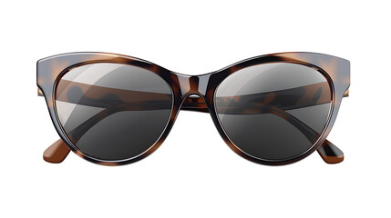 Sunglasses with dark tinted lenses and stylish frame, isolated on a white background