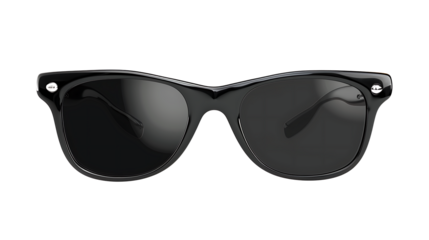 Sunglasses with dark tinted lenses and stylish frame, isolated on a white background