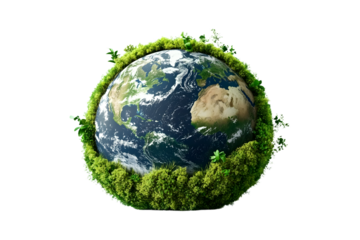 Earth day concept on white background, World environment day. Generative Ai