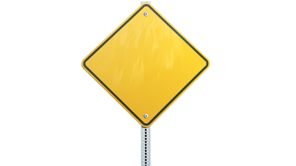 Directional road sign with empty space for custom text, isolated on a white background.