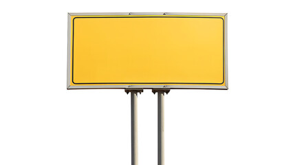 Directional road sign with empty space for custom text, isolated on a white background.