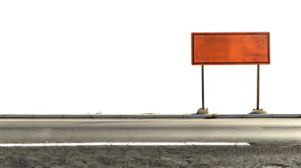 Directional road sign with empty space for custom text, isolated on a white background.