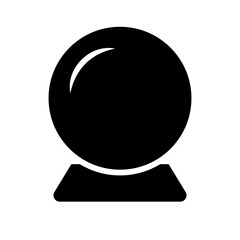 Simple crystal ball silhouette. Vector.