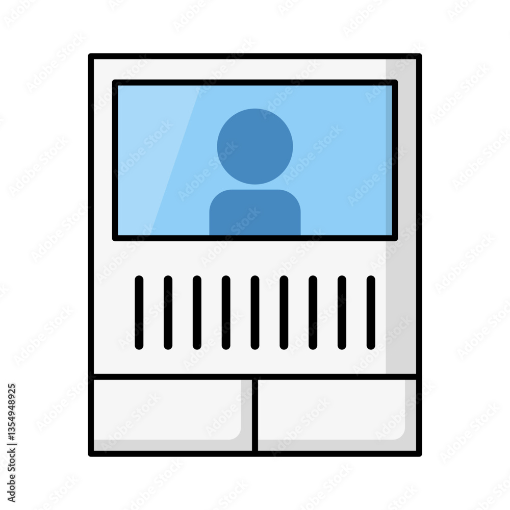 Poster flat design intercom icon. vector.