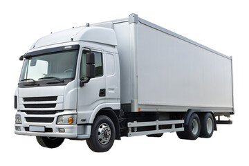 White truck isolated on transparent background. Png