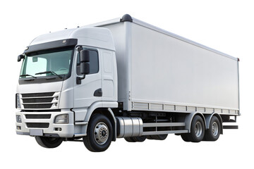 White truck isolated on transparent background. Png
