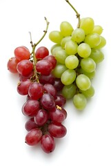 Fototapeta premium freshly_picked_red_and_green_grapes_with_fine_details_beautifully_displayed_on_a_white_background