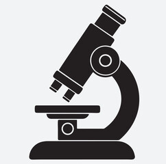 a microscope  silhouette vector art illustration, microscope vector icon