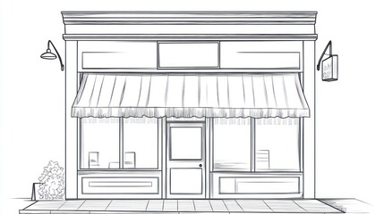 Simple sketch of a vintage storefront