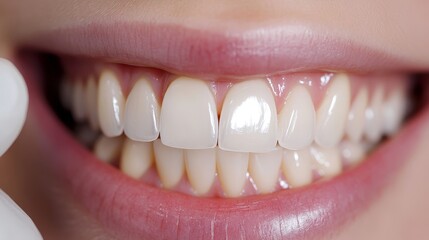 Fototapeta premium Teeth Whitening Procedure with Light Treatment for a Bright Smile