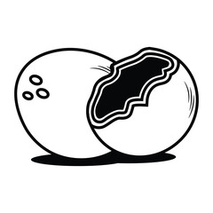 Coconut Line Art Illustration Icon