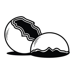 Coconut Line Art Illustration Icon