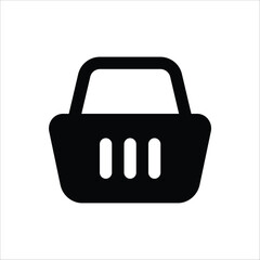 A filled shopping basket icon for online stores and retail interfaces.