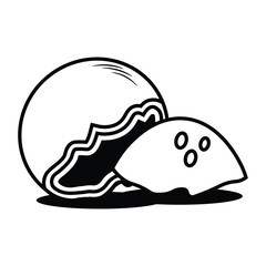 Coconut Line Art Illustration Icon