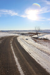 Shining sun on a beautiful winters day.