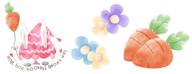 Colorful Cartoon Bunnies and Easter Eggs for Spring Celebrations