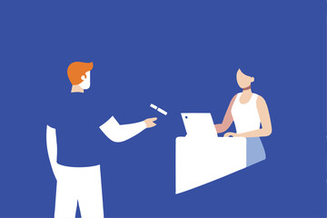 Close-up of a hand paying with a credit card, emphasizing the interaction between the card and the payment terminal.