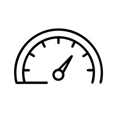 Speedometer icon in line style on a transparent background