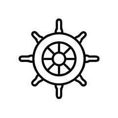 Obraz premium ship's helm icon in minimalistic style on a transparent background