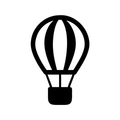 Obraz premium Black hot air balloon icon on a transparent background