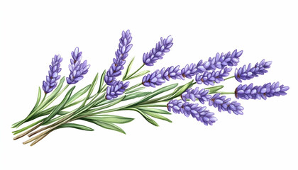 Naklejka premium Lavender sprigs, botanical illustration
