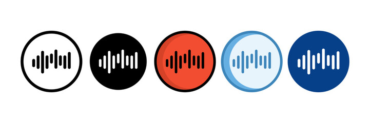 Waves Icon Set Multiple Style Collection