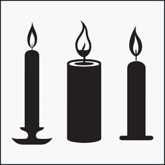 burning candles silhouette