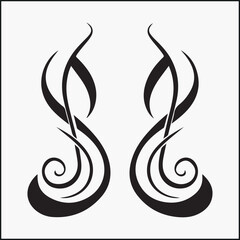 artistic music note silhouette