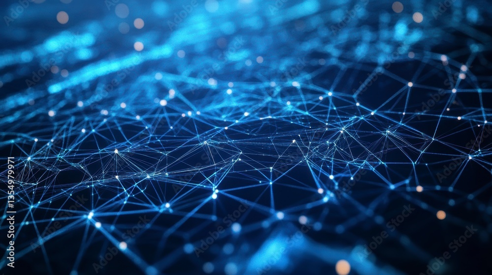 Poster abstract blue network connection background.