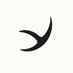 Obraz premium very simple flat and minimalist Boomerang silhouette in black on a white background