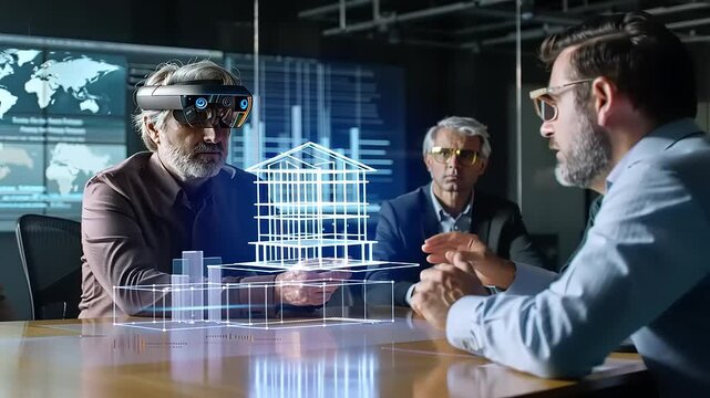 Modern Business Meeting: Virtual Reality Architectural Design Review