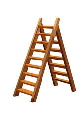 wooden ladder isolated on white