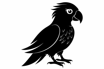 Parrot bird silhouette black vector